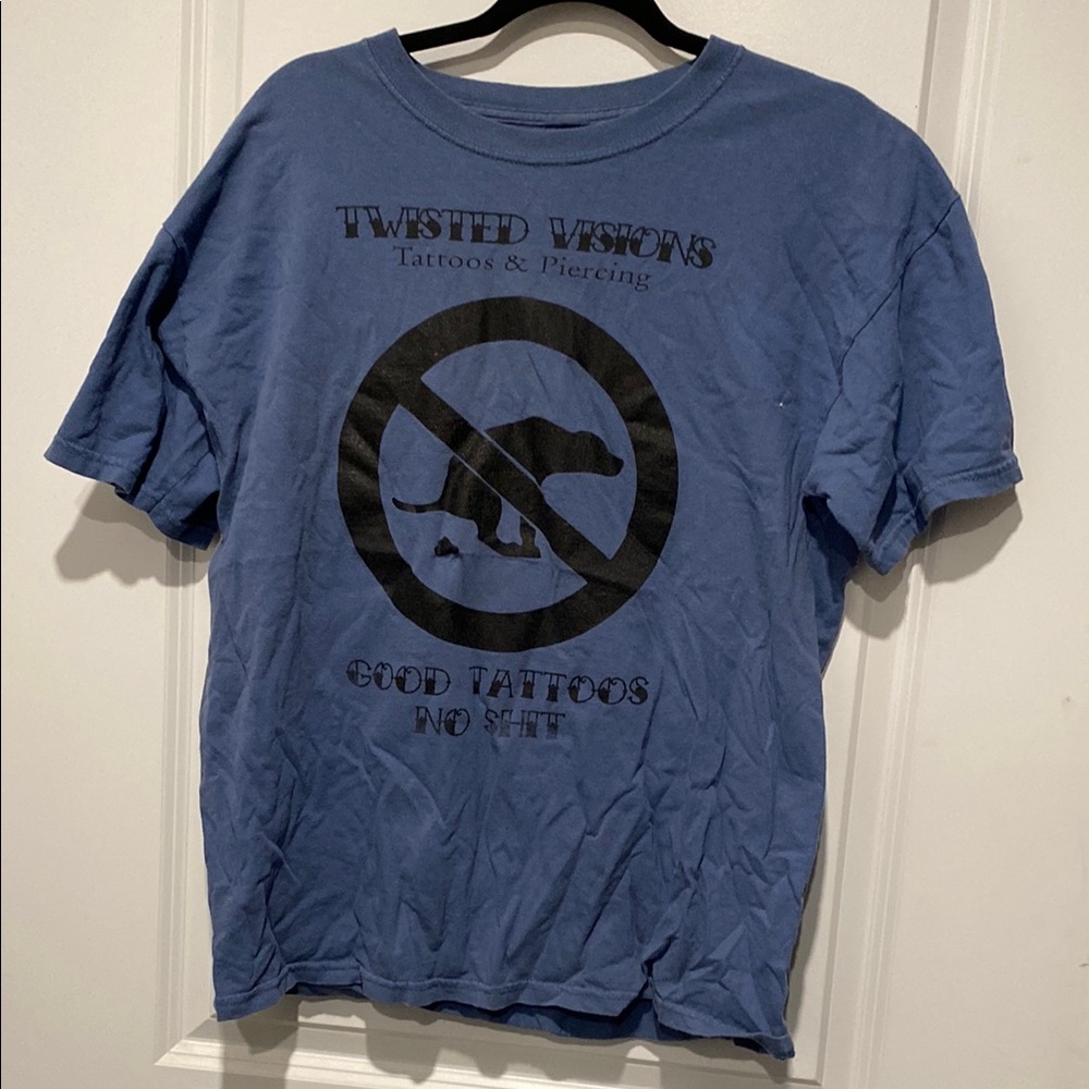 Blue Graphic T-Shirt from Twisted Visions tattoos & piercings